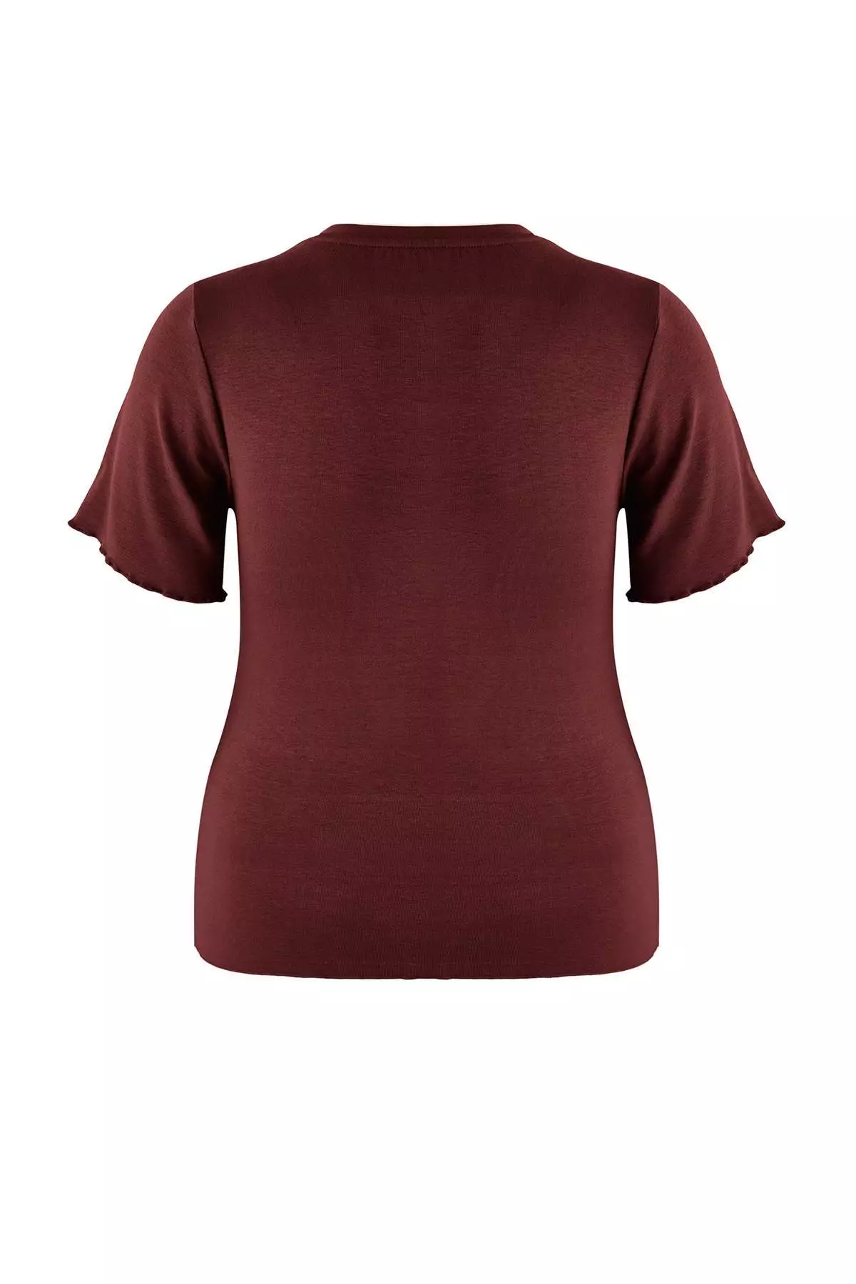 Wardrobe Essentials Brown Collar Piped Detail Soft Keys Knitted Blouse Tbbss26Af00025