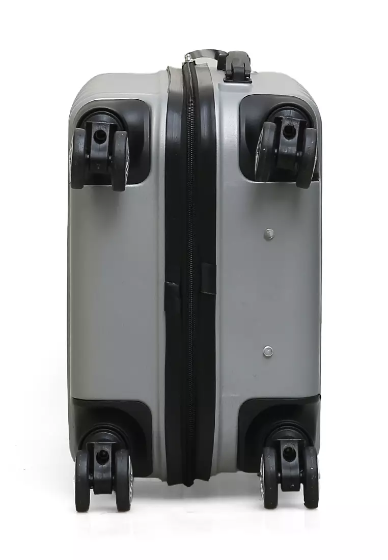 Carlton Tas Koper Fashion Unisex Size 20 Inch Suitcase Number Code Lock Material Fiber ABS ORIGINAL - Silver