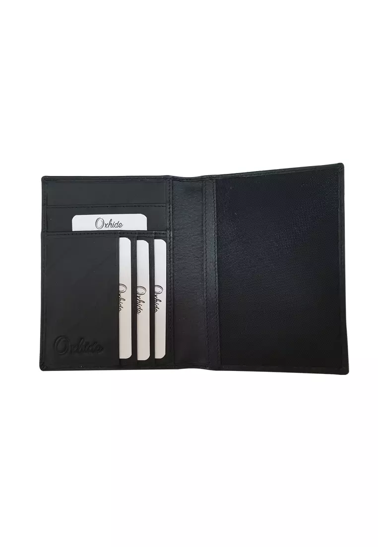 Black Passport Wallet Leather -Passport Holder Oxhide J0024