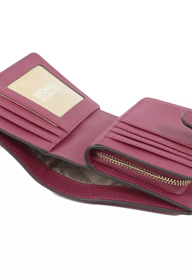 Jet Set Travel Medium Bifold Zip Coin Wallet - Oxblood