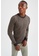 DeFacto grey Slim Fit Crew Neck Patched Sleeve Detailed  Pullover 7504EAA240EE88GS_1