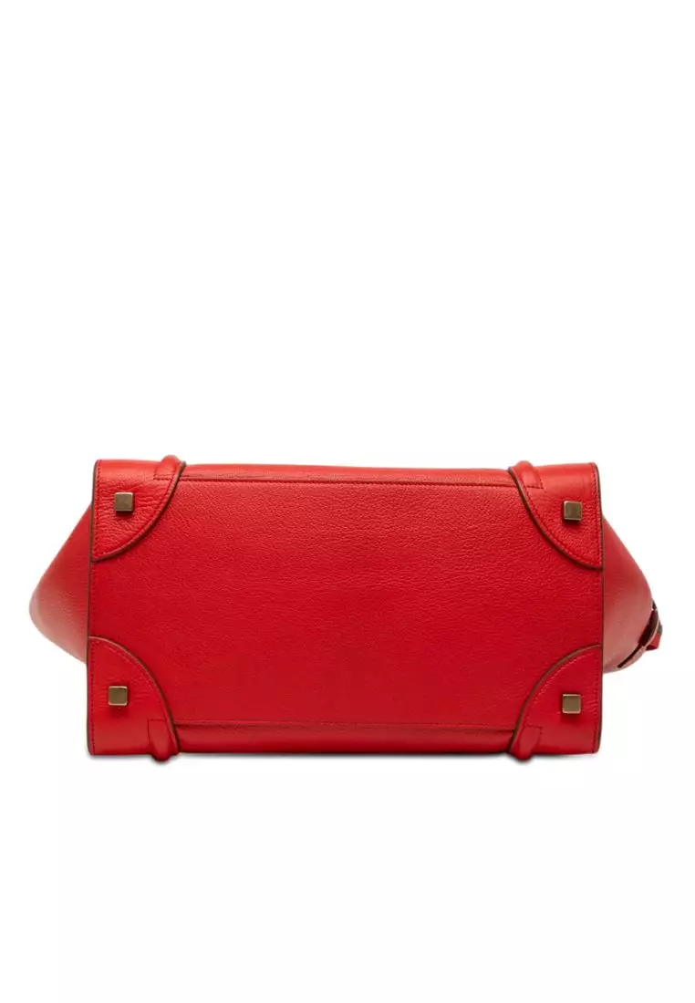 Pre-Loved Celine Mini Bicolor Leather Luggage Tote