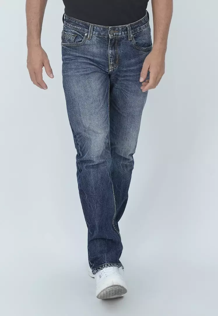 LGS - Celana Denim - Jeans - Perfect Fit - Washed - Whisker - Biru - JPF.492.P108.A685.C