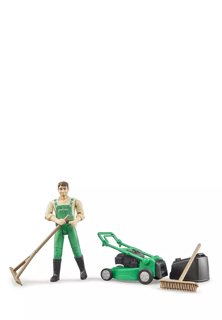 Bruder 62103 - bworld Gardener with lawn mower and equipment