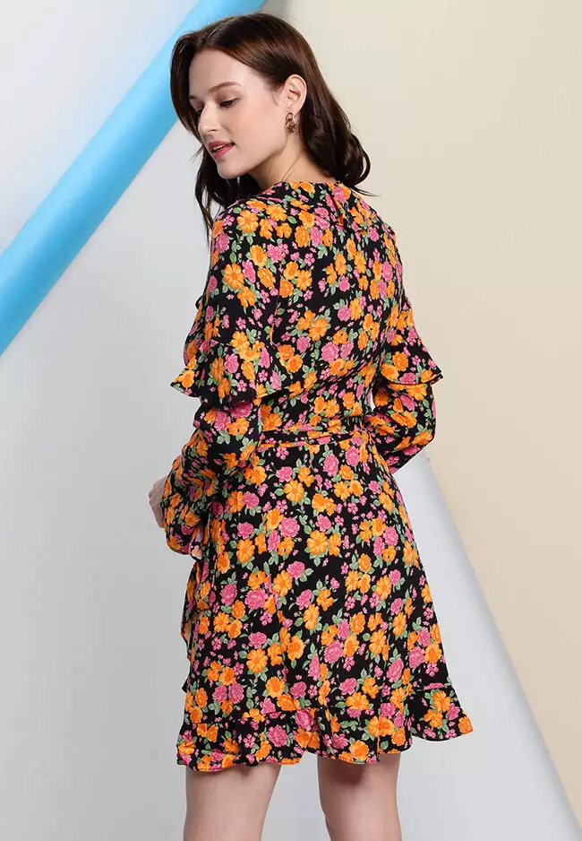 Topshop wrap online mini dress