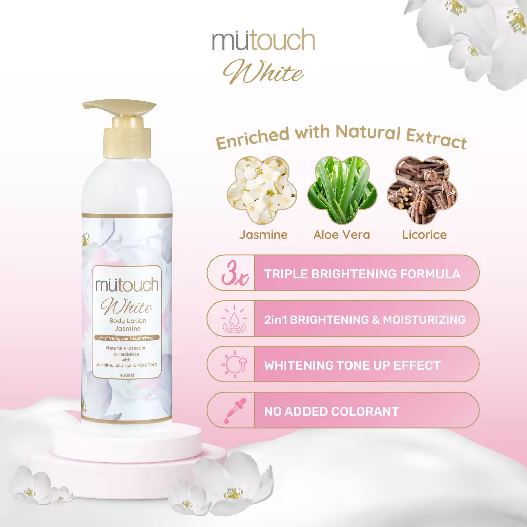 Mutouch White Brightening Set - Shower 750ml + Lotion 400ml - Perawatan Tubuh