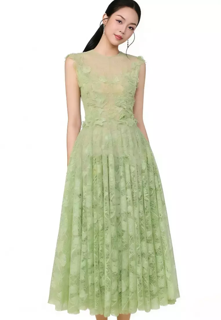 Lace Floral Maxi Dress CA26040210GR