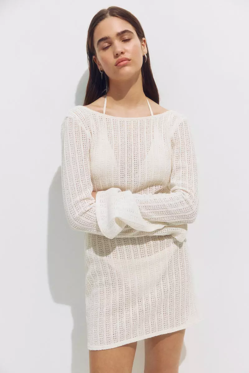 h&m white beach dress Nosh Net Beach Dress