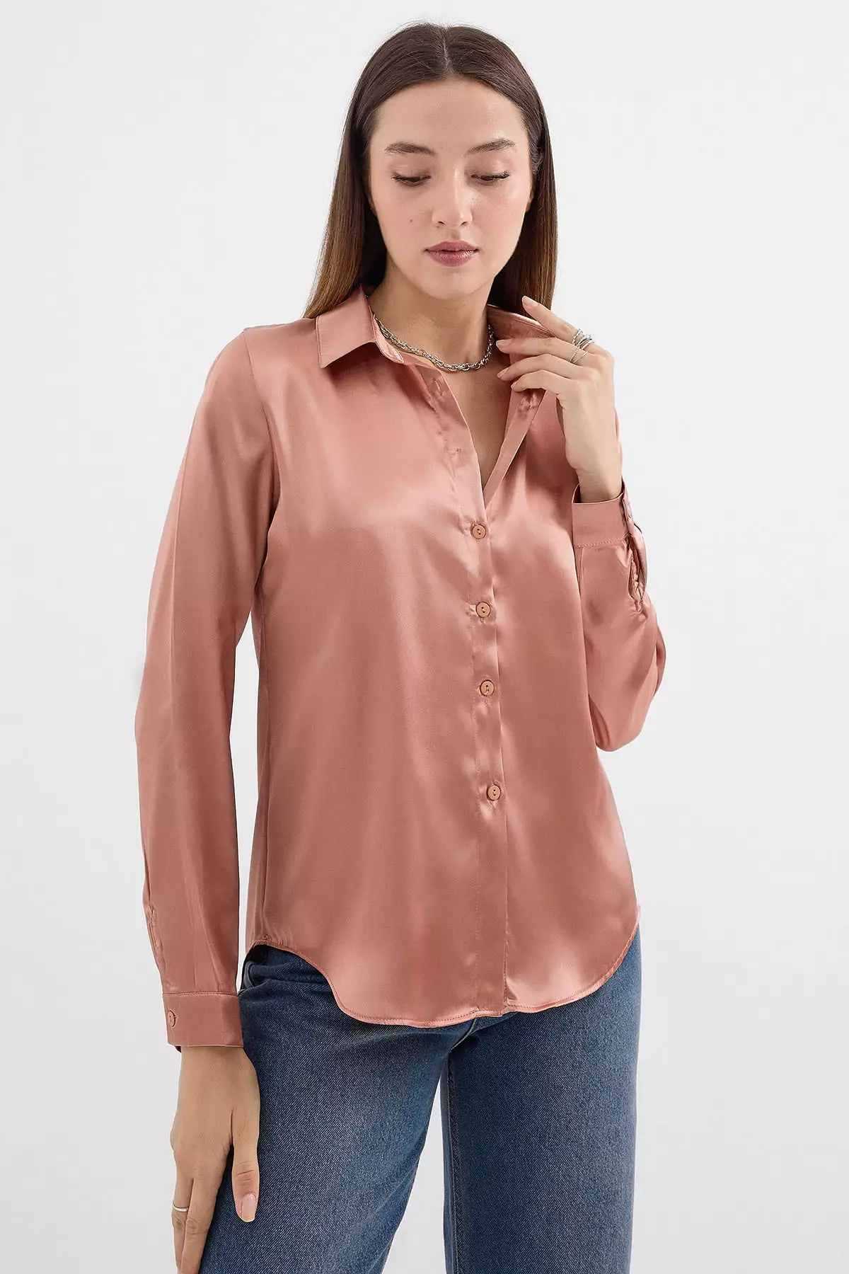 Lightly Flowy Satin Shirt