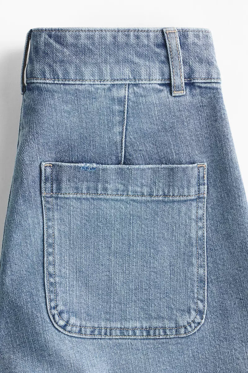 High-waisted denim shorts