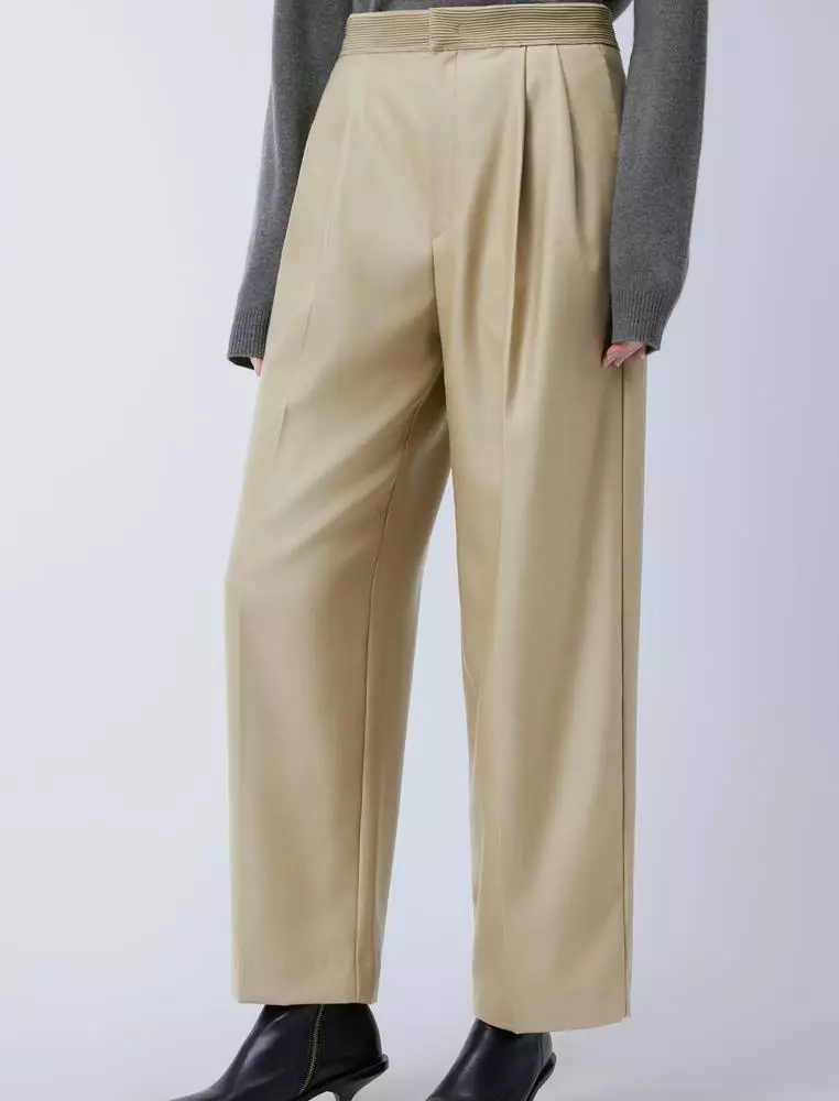 Wool Loose Fit Long Pants