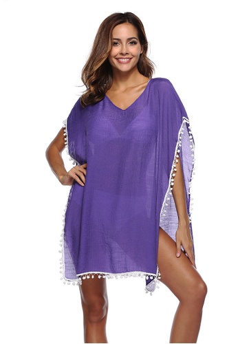 LYCKA purple LTH4026-European Style Beach Casual Outer Dress-Purple 96CA5USC55BD3CGS_1