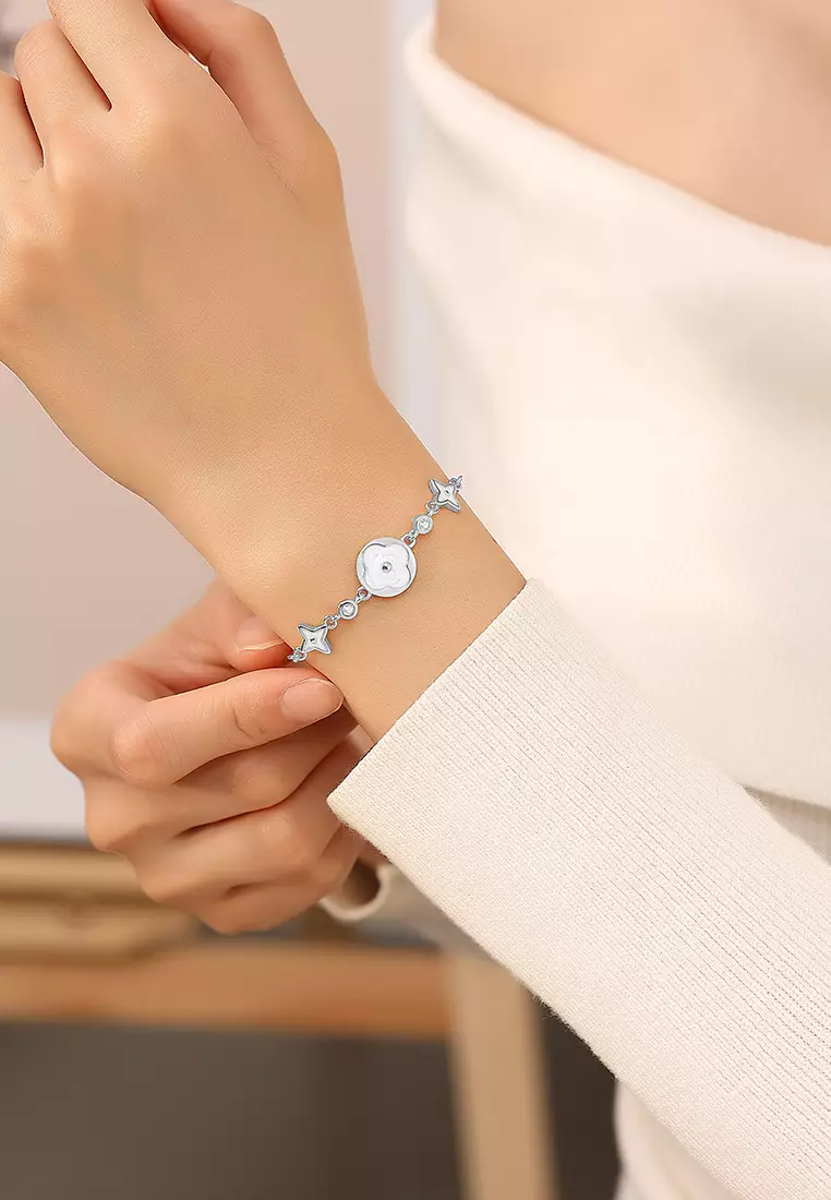 Gelang Wanita Titanium Anti Pudar Korea Fashion Elegan Gelang Cewek Bracelets silver