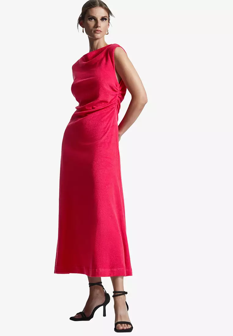 Buy COS Cowl-Neck Towelling Midi Dress 2024 Online