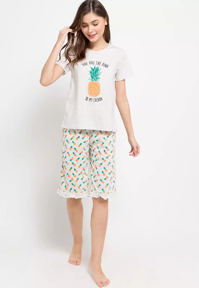 Pyjama Short Sleeve Short Pants Print You Are The Pinapple