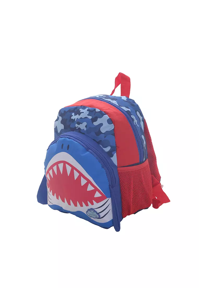 Tas Ransel Anak Motif Shark Ikan Hiu Kecil Biru 30x25 cm