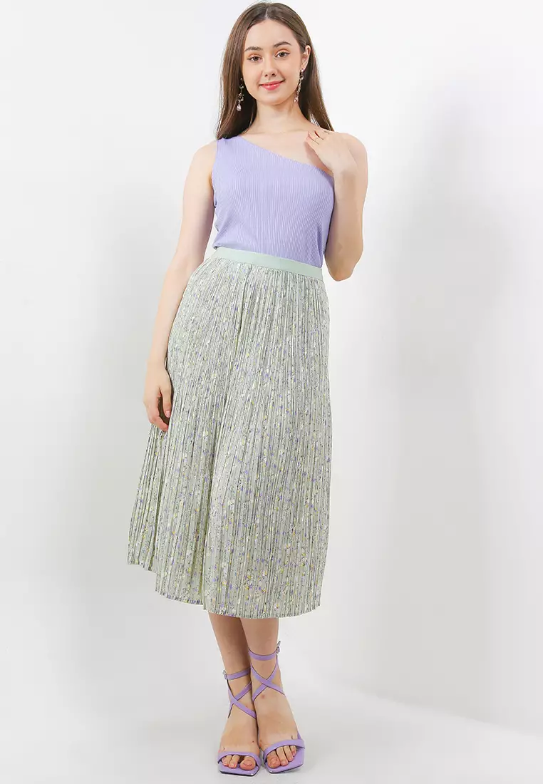 Jual Uptown Girl Flo Print Pleat Skirt Original 2025 | ZALORA Indonesia