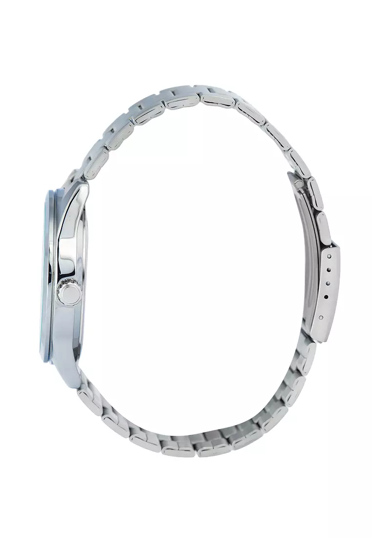 Jam Tangan Analog Pria Casio MTP-VD03D-3A2 Silver Green Dial - Stainless Steel