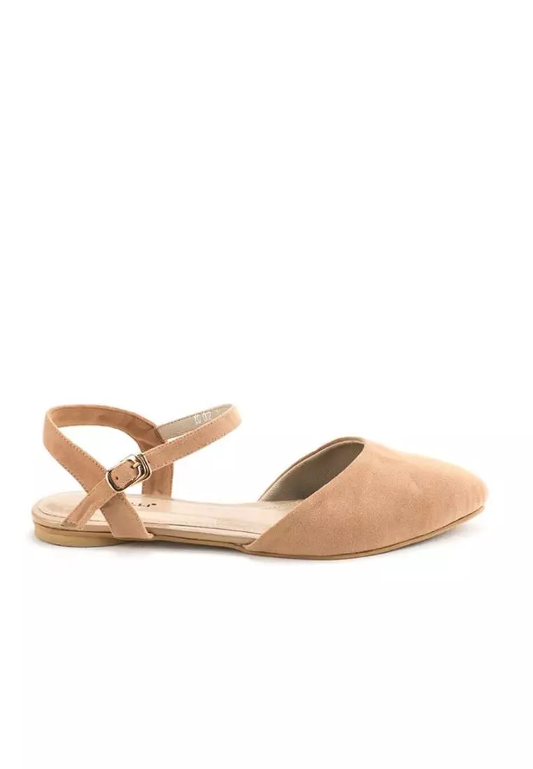 Perth Sepatu Sandal wanita Flat Slip On - Dark Cream