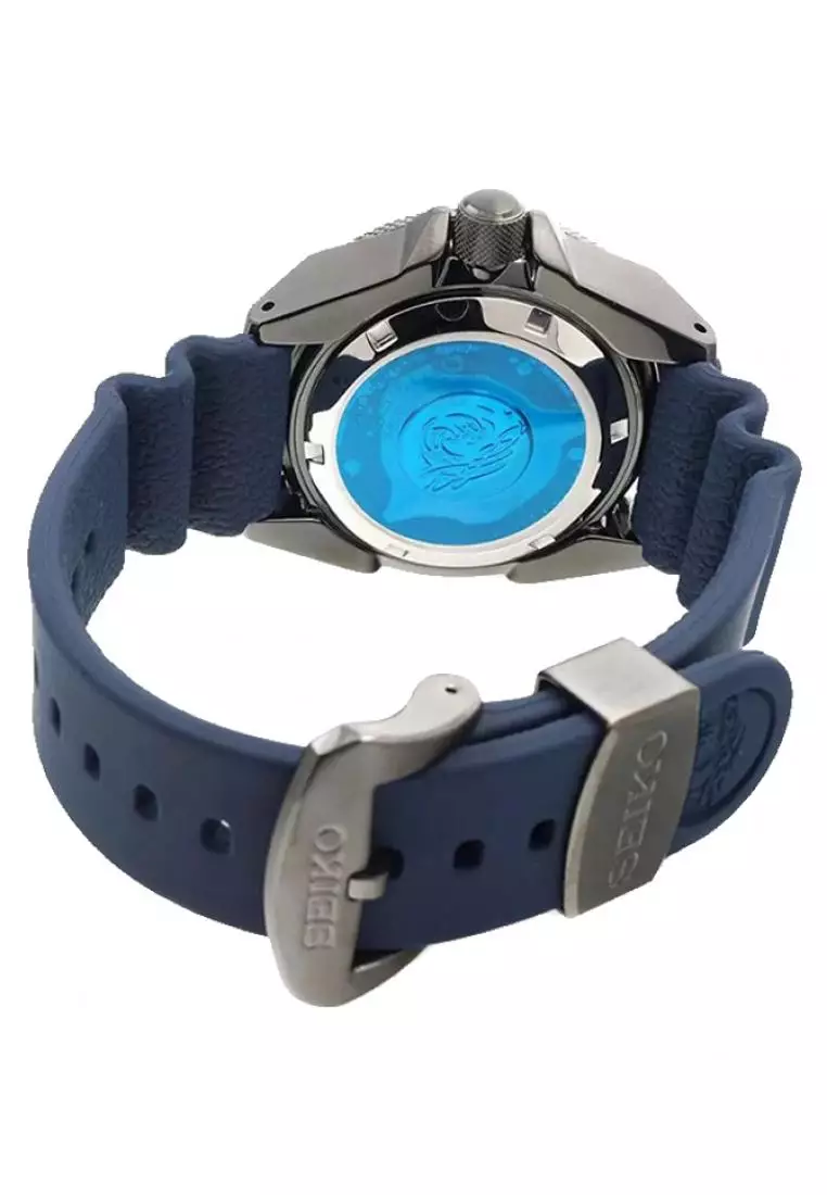 Jam Tangan Pria Seiko Prospex Samurai Save The Ocean Original Garansi Resmi SRPD09 SRPD09K1 Strap Blue Dial Blue Rubber Automatic Diver 200M Special Edition