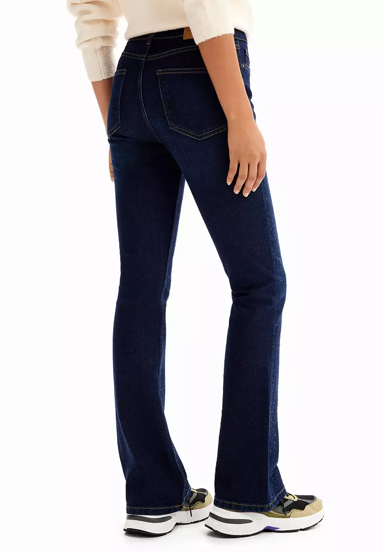 Desigual Woman Studded flare jeans.