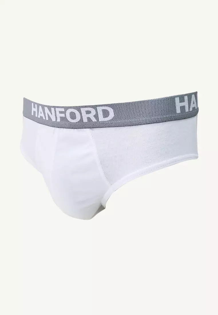 Regular Cotton Men's Briefs Ansel - White (3in1 Pack) S-4X Big Plus Size