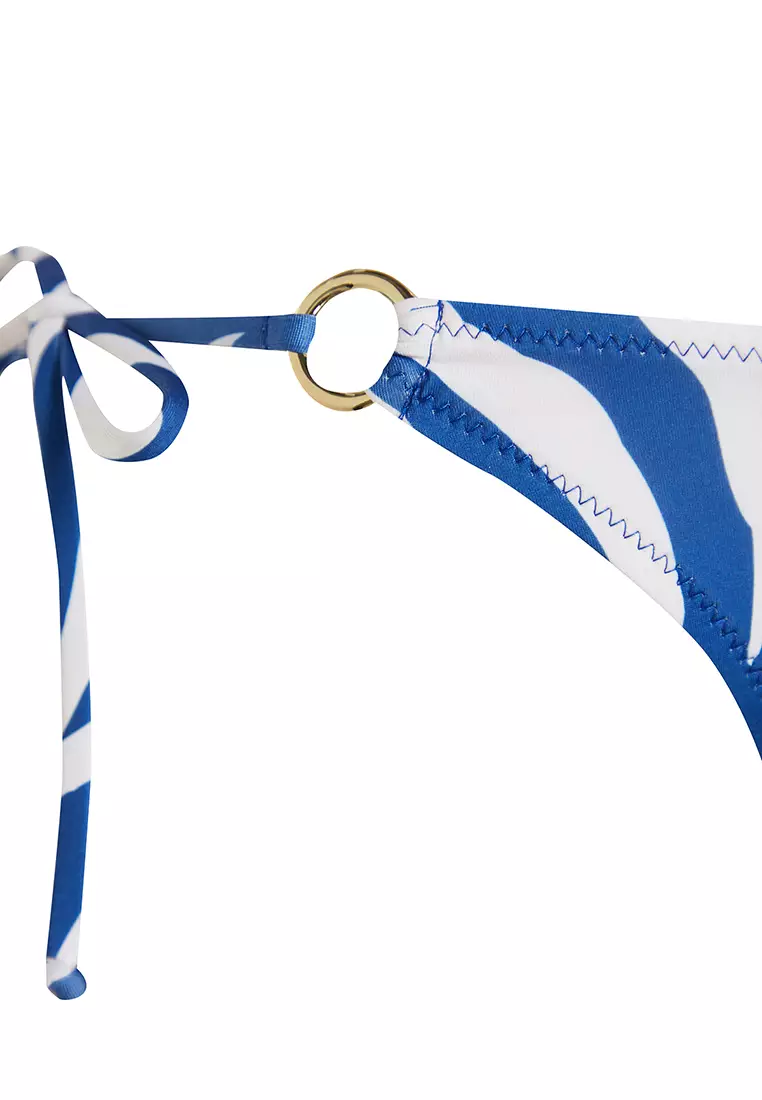 Zebra Pattern Accessorized Regular Bikini Bottom