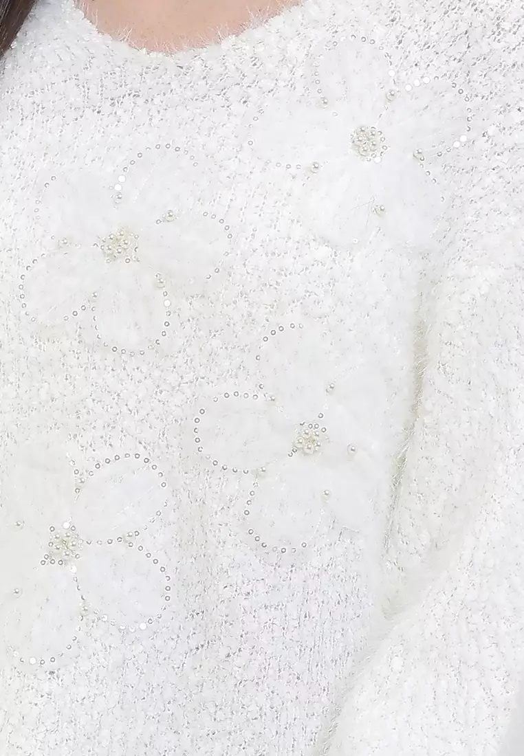 L/S Two Tones Sweater W/ Flo Patch