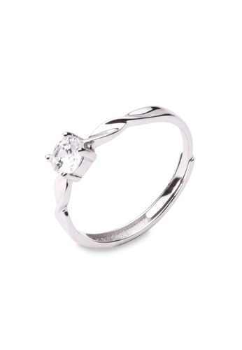 Millenne silver MILLENNE Made For The Night Diamonds are Forever Square Cubic Zirconia White Gold Ring with 925 Sterling Silver 8261EACFD10EF6GS_1