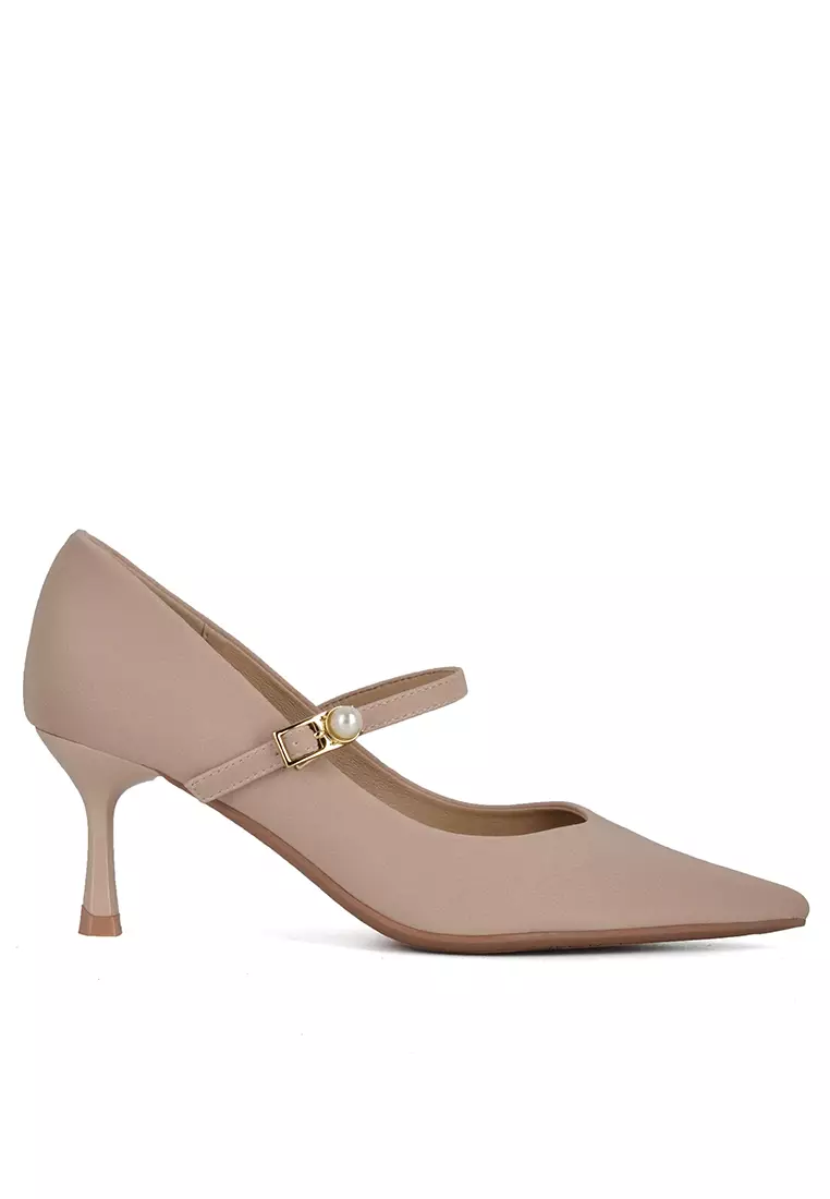 6CM Pearl Strap Satin Wedding Heels XJ3356-3