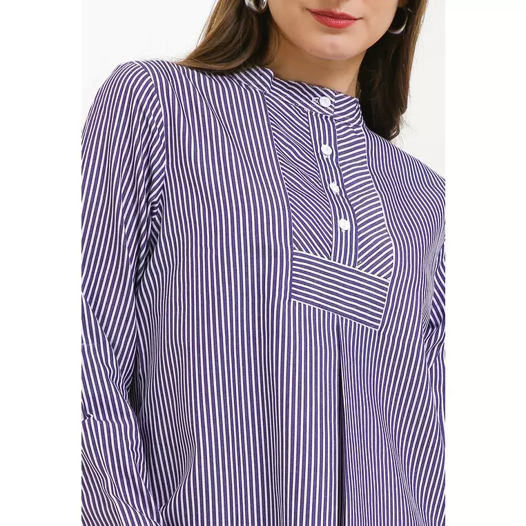 Lidia Blouse In Purple Stripe