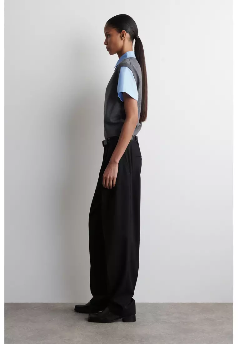 LAYERED MERINO WOOL SHIRT VEST