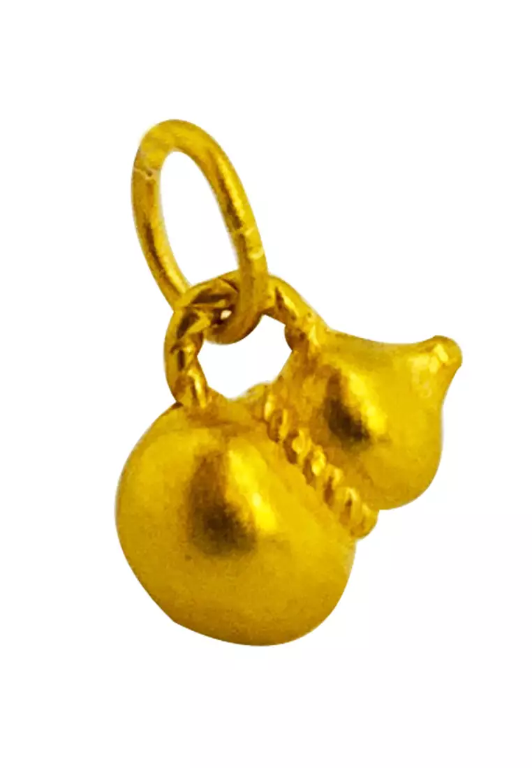 Buy LITZ SPECIAL LITZ 999 24K Gold Gourd Pendant With 14K Gold