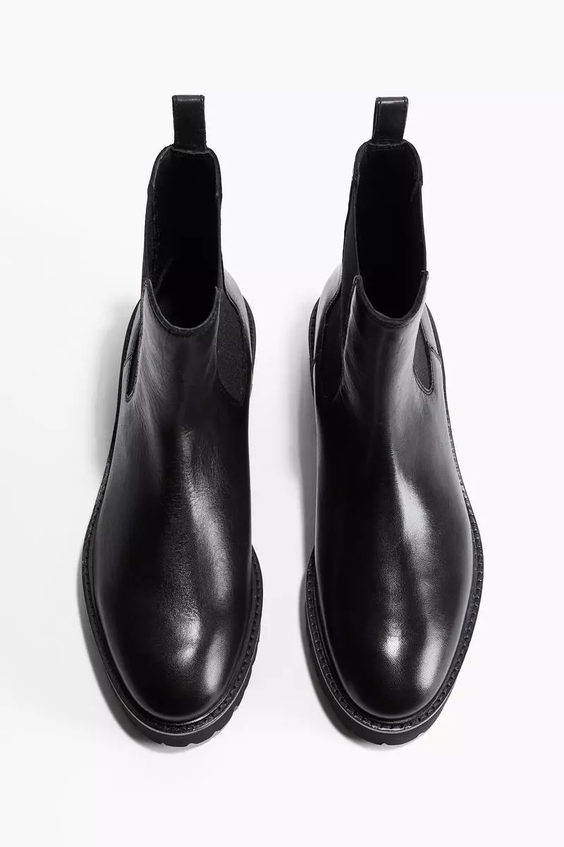 leather chelsea lined chelsea boots h&amp;m