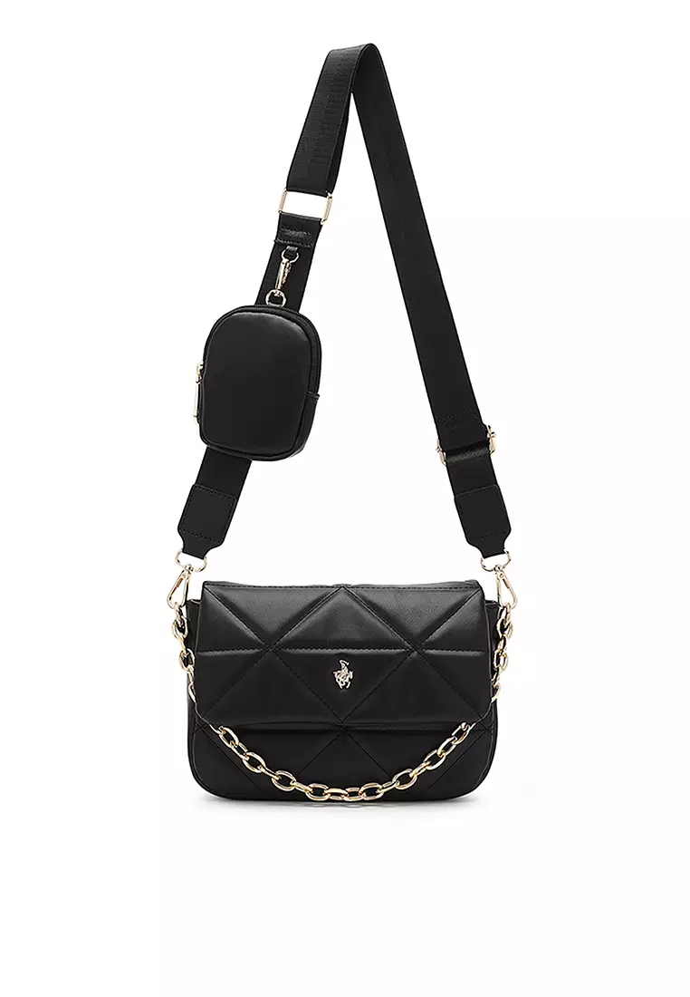 Quilted black crossbody best sale purse