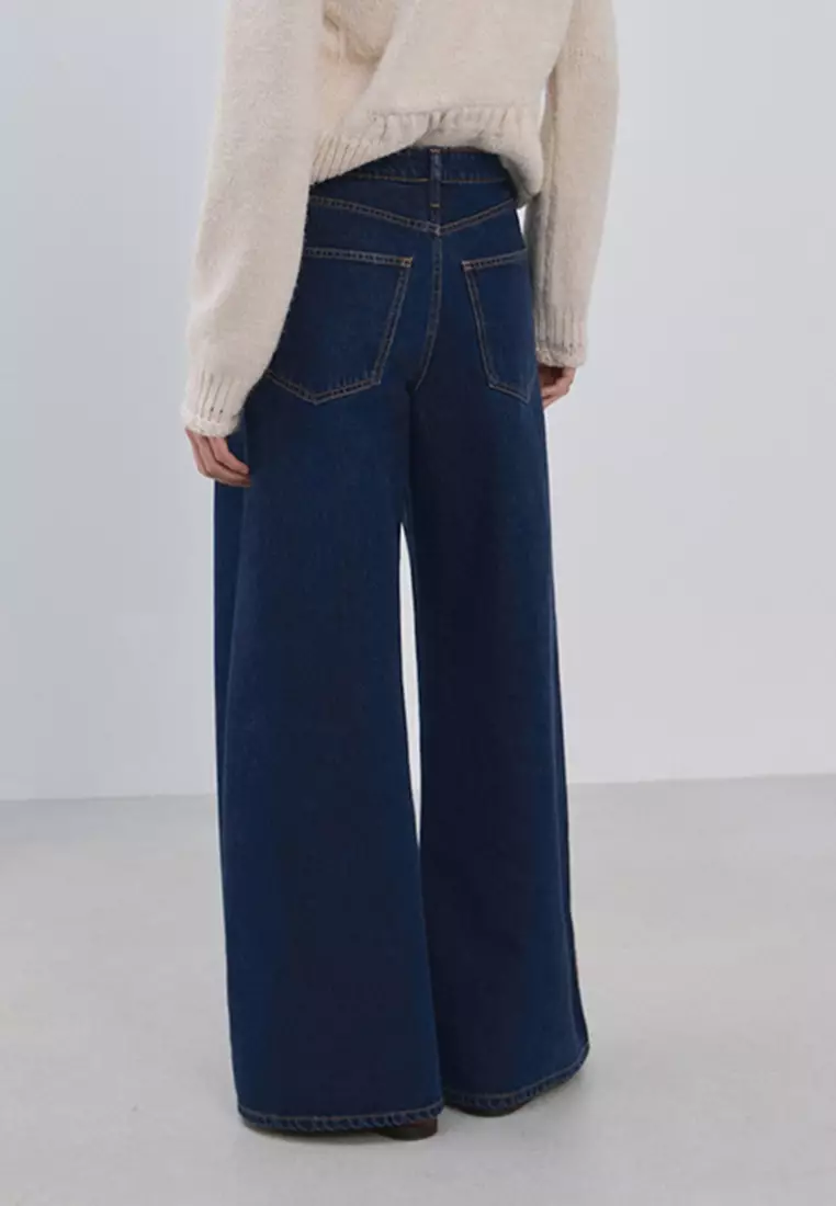 Wide Leg Mid-Rise Jeans
