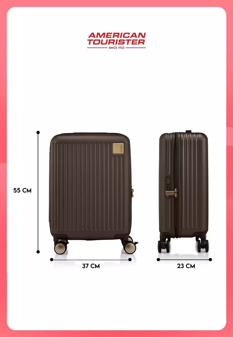American Tourister Koper Hardcase Lockation Spinner Cabin 20 Inch TSA PV - Brown