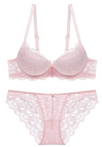 Sunnydaysweety pink Lace Underwire Bra with Panty Set CA123114PI 7262EUS41648DDGS_1