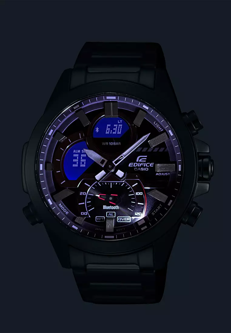 Casio Edifice ECB-30P-1A Jam Tangan Analog Digital Pria Smartphone Link - Black Resin Band