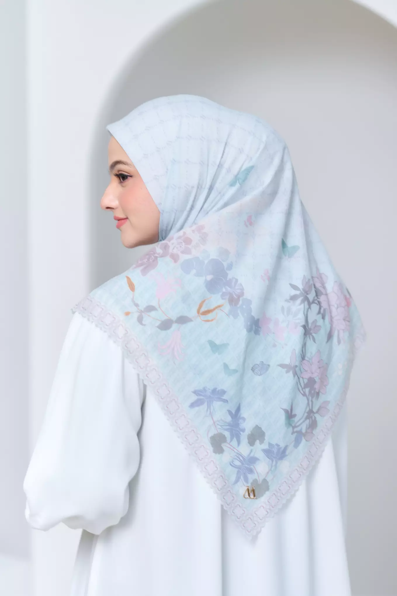 MFMW Floretta Scarf - Kerudung Segi Empat Premium Motif - Pale Green