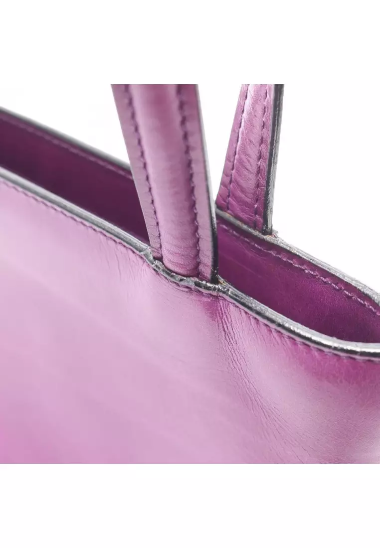 Pre-Loved Celine mini tote Handbag leather purple