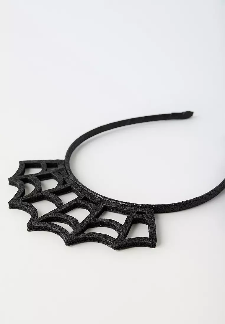 Headband with Sparkly Cobweb Appliqué
