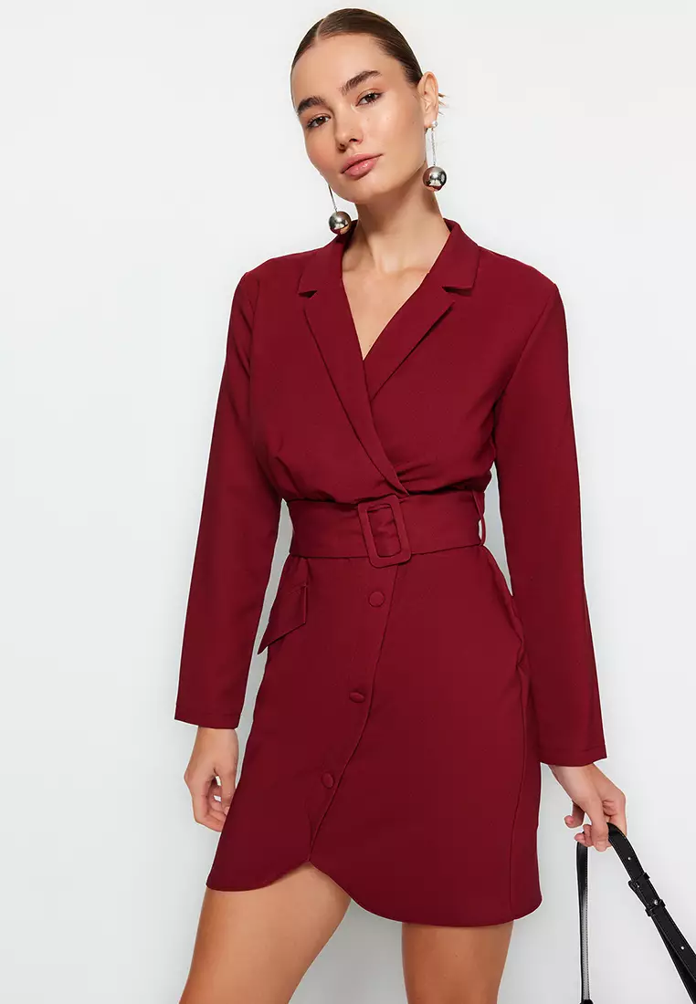 Belted outlet jacket dress