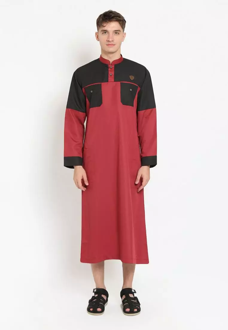 Zayidan Gamis Jubah Muslim Pria Faiz - Maroon
