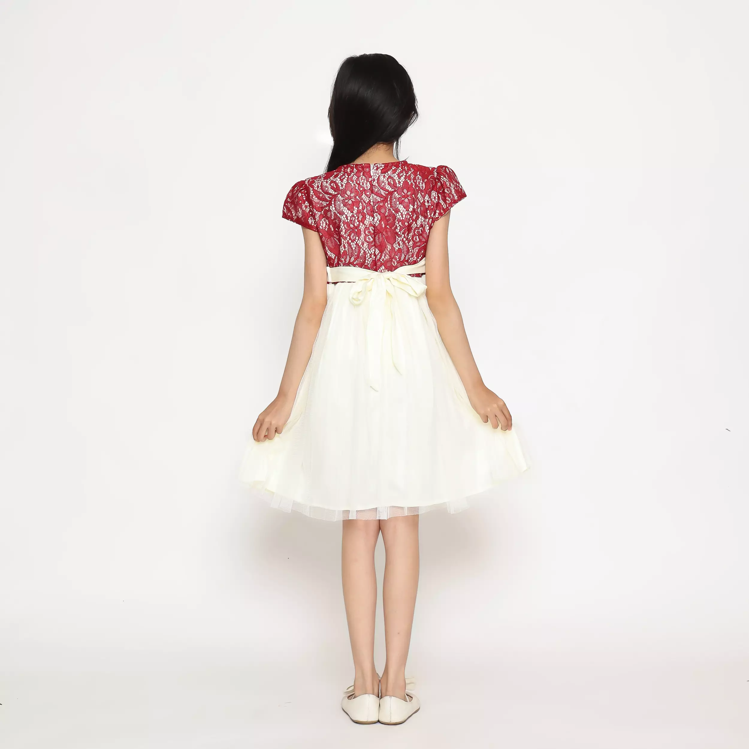 Dress Anak Perempuan Brokat Tile Red - CUTE