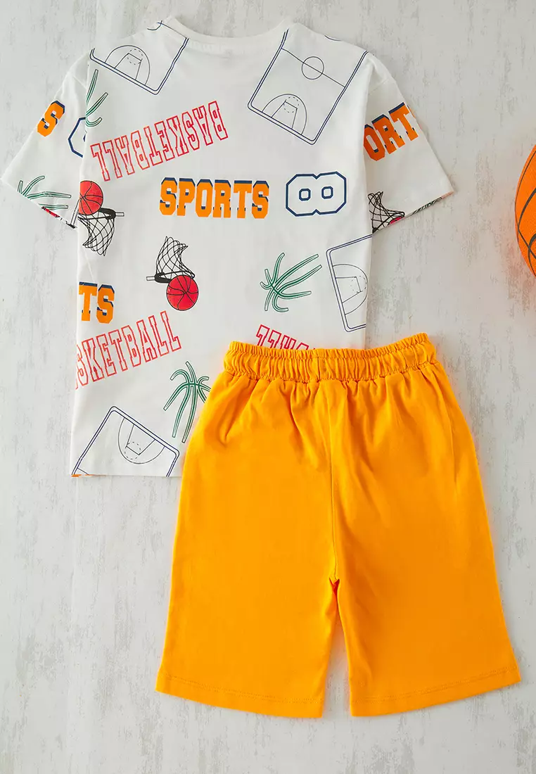 Printed T-shirt with Shorts Set