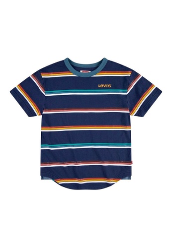 Levi's blue Levi's Boy's Striped Ringer Short Sleeves Tee (4 - 7 Years) - Peacoat BEA24KA449CED9GS_1