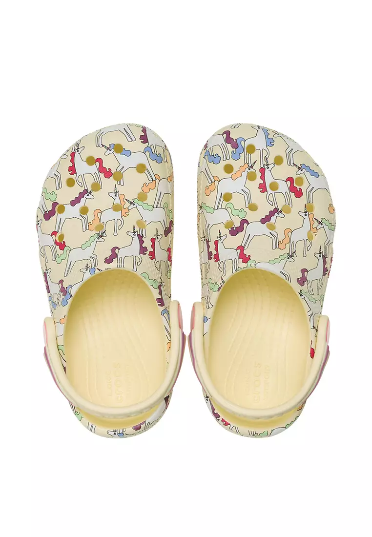 Crocs Toddlers Classic Unicorn Graphic Clog Yellow Light