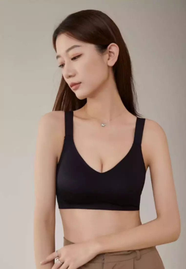 3 Pack Premium Melissa Seamless Wireless Padded Support Bra in Nude, Green and Black
