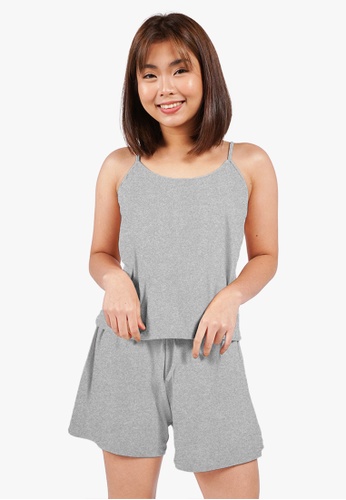 Inspi grey Comfies Spaghetti Strap and Casual Shorts  Set 9CCEFAA0B92845GS_1